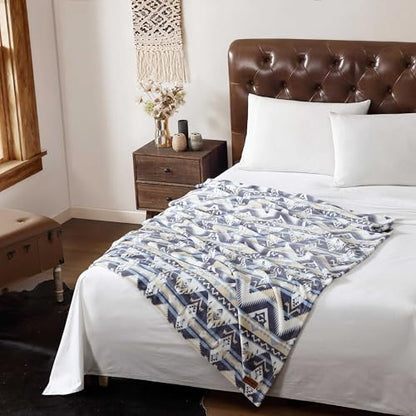 Wrangler - Blanket, Polyester, Medium Weight, Year-Round Comfort - color: Jesse Blue, size: 50" x 70"