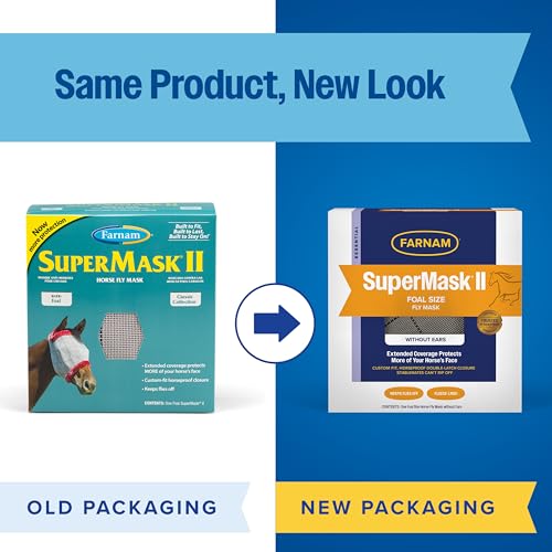Farnam SuperMask II Horse Fly Mask Without Ears, Protects Eyes, Foal Size - size: Foal