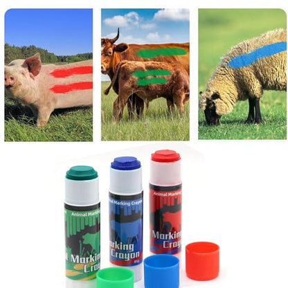 3Pcs Livestock Marker Paint Pen, Animal Identification High Visibility Livestock Marking Paint Pen Livestock Prod, Pig Cow Goat Marking Tools Paint for Marking Animal Skin