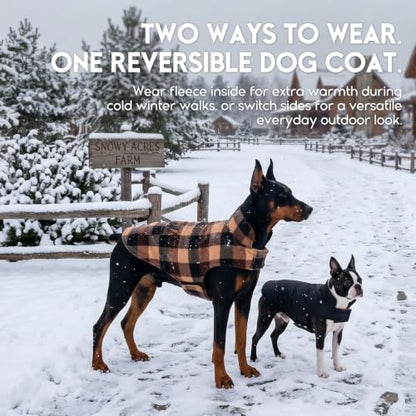 ASENKU Reversible Dog Winter Coat, Dog Jacket for Small Medium Large Dogs - color: Coffee, size: X-Small