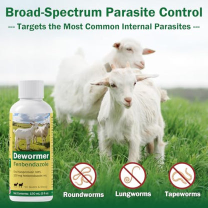Dewormer for Goats and Sheep with Fenbendazole, Liquid Dewormer