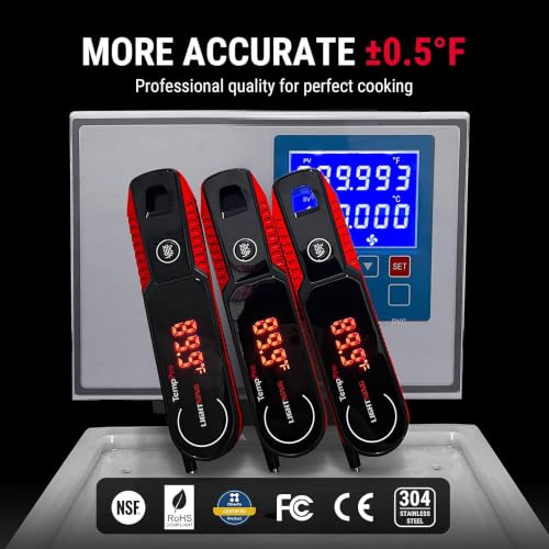 TempPro TempSwift 1 Sec Instant Read Meat Thermometer Digital - color: Red