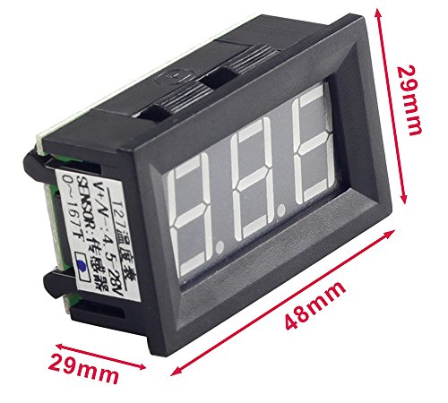 UCTRONICS 0-167°F Fahrenheit Digital Temperature Meter Blue LED Display 10K MF55 Type NTC Thermistor Temp Sensor 2-Wires Reverse Polarity Protection with Black Case