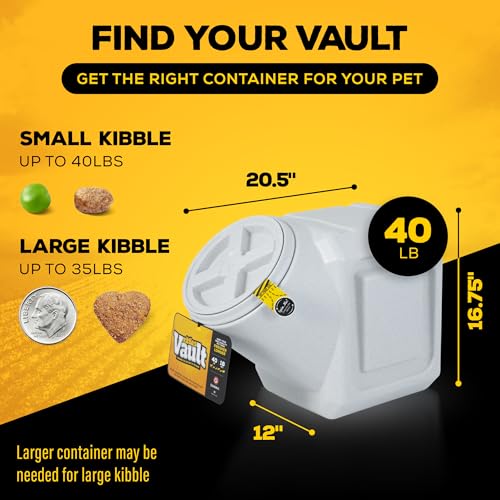 Vittles Vault Airtight Stackable Pet Food Storage Container, Up to 60lbs - size: 40 Pounds