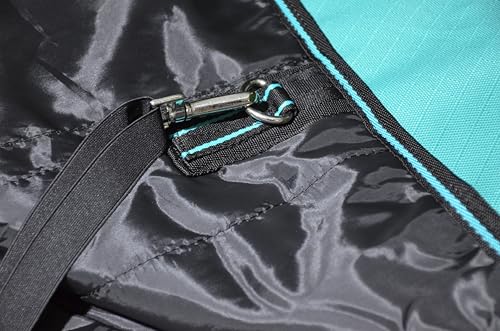 1200D Waterproof Medium Weight Poly (250g Fill) Horse Winter Turnout Blanket with Standard Neck AT010002TQ-63 - color: TURQUOISE, size: 63"