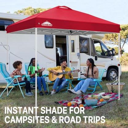 EAGLE PEAK 8x8 Pop Up Canopy Tent Easy Up Canopy Outdoor, Red - color: Red, size: 8x8