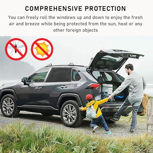 povtii 2 PCS Car Window Shades, Breathable Mesh Side Window Sun Shade Blocker for Privacy Blackout, Auto Window Screen UV Protection Cover for Baby Family Pet, Car Accessories (Rear 20.1"21.3") - color: Car Rear 20.1"×21.3"