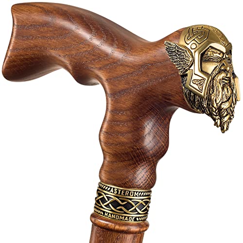 Asterom Walking Cane - Viking Thor - Canes for Men - Wooden, Unique, Cool