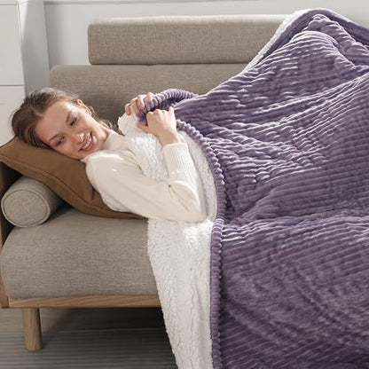 Purple Heated Blanket Full Size Sherpa Electric Blanket Full Ultra Thick - color: Lavender, size: Full(72"x84")