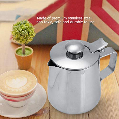 Stainless Steel Milk Frothing Pitcher With Lid 350ml