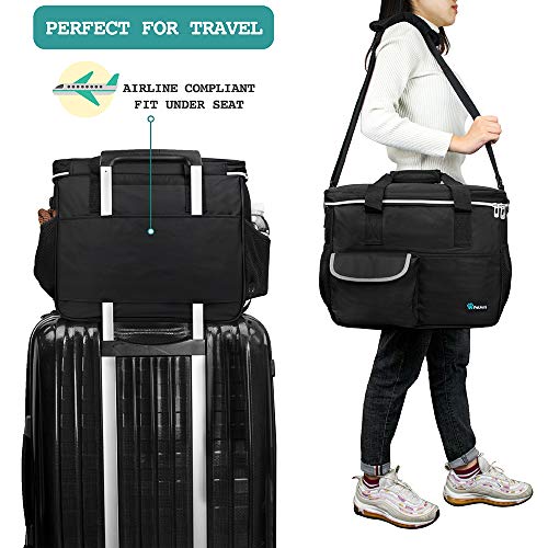 PetAmi Dog Travel Bag Organizer, Pet Supplies Tote Diaper Bag, Black Medium - color: Black, size: Medium - 14.5"L x 8"W x 12.0"H