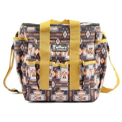 Jeffers Expression Deluxe Horse Grooming Bag – Large Zip Top Equestrian Tote w/Multiple Pockets, Handles & Adjustable Shoulder Strap, Padded Feet, Barn Essentials 11.5"x10.5"x8.5" - Thunderbird - color: Thunderbird
