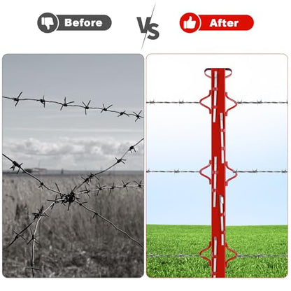 Woven Wire Fence Stretcher Bar 4ft with 5 Wedge,Field Fence Stretcher | Heavy Duty Steel Fence Stretcher Tool, Chain Link Fabric Fence Stretcher for Outdoor, Private Farms, Yards - size: 4FT