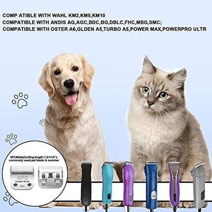 4FC Blade Detachable Pet Clipper Replacement Blades, Ceramic and Stainless Steel, Compatible with Andis, Oster, and Wahl Clippers - color: 1pack 4fc:3/8''(9.5mm)