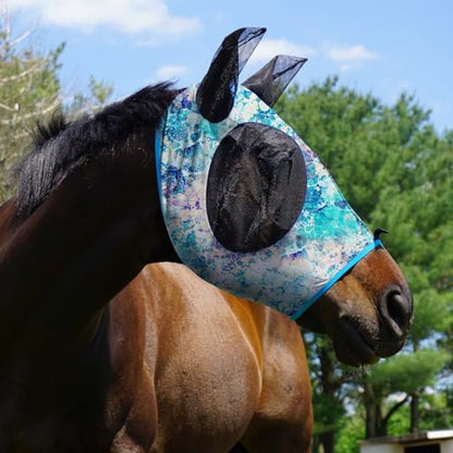 Harrison Howard Super Comfort Stretchy Fly Mask Large Eye Space with UV Protection Soft on Skin with Breathability Pastel Mix XL Extra Full Size - color: Pastel Mix, size: Extra Full Size