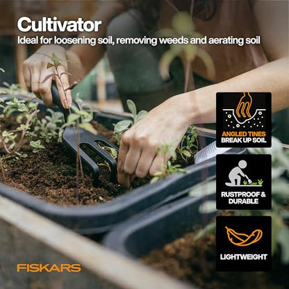 Fiskars 5-Piece Flower Gardening Essentials Set, Floral Pruner, Trowel, Cultivator, Gloves & Kneeling Cushion, Easy Action Bypass Blade with Wire Cutter & Stem Stripper, Lightweight Rustproof - style: Floral Tool Gift Set