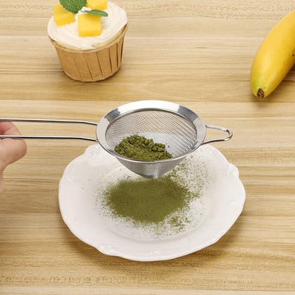 3 Pack Fine Mesh Strainer 304 Stainless Steel Small Sieve Sifter for Food, Tea, Juicing, Cocktail, Cooking (3.35")