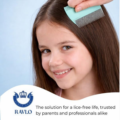 Head Lice Comb for Kids and Adults, Double Sided Fine Tooth Nit Comb for Removing Lice, Nits and Eggs, Hair Detection and Treatment Comb, Pack of 3 Multicolor