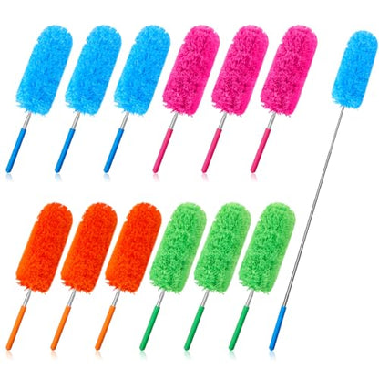 Tanlade 12 Pcs Microfiber Feather Dusters for Cleaning, Stylish Color - color: Stylish Color