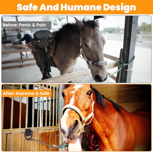 4 Set Tie Ring for Horse, Solid Steel Tie Ring for Horses with 3 x 3 Inch Expansion Screws Wall Mount Horseshoe Cross Ties Rings Horse Barn Supplies for Livestock Stable Stall Racetrack