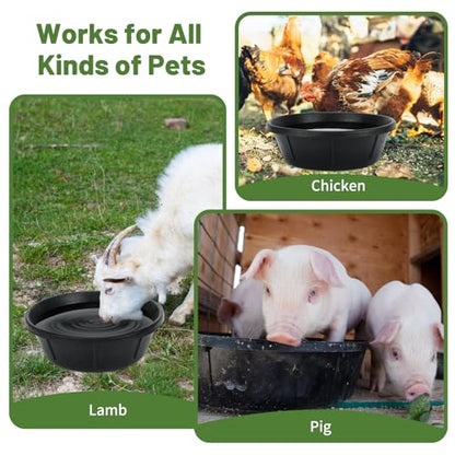 4 Pack Rubber Feed Pan, Horse Feed Pan, 8 Quart / 2 Gallon Bowl - color: Black-8Quart, size: 4PCS