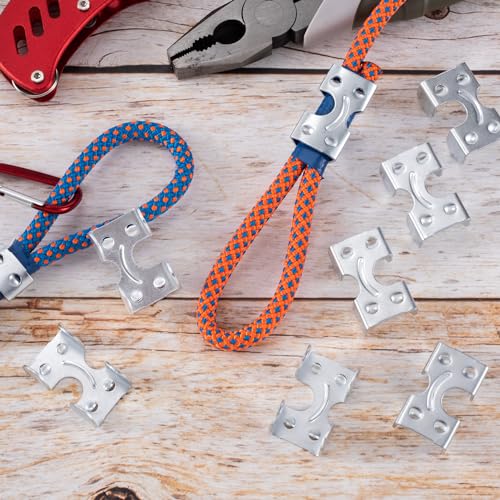 10pcs 1/4" Heavy Duty Double Rope Clamp, Zinc Plated Twisted or Braided Wire Rope Clips, Metal Rope Loop End Clip for DIY Dog Leashes Key Chains Horse Leads Bridle Reins- Silver