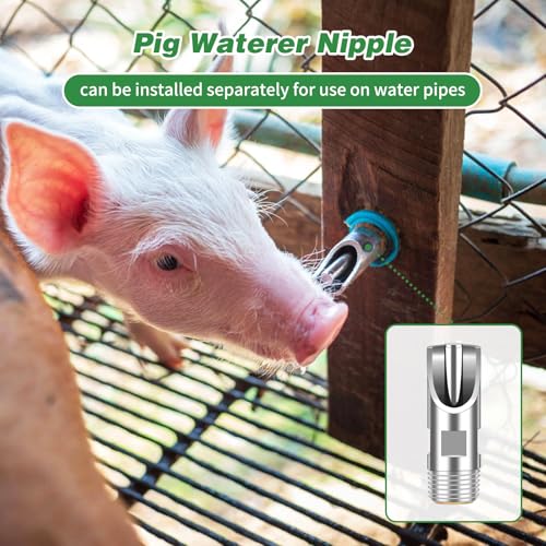 4 Pack Pig Waterer Nipples, Hog Water Nipples for Barrels Kit