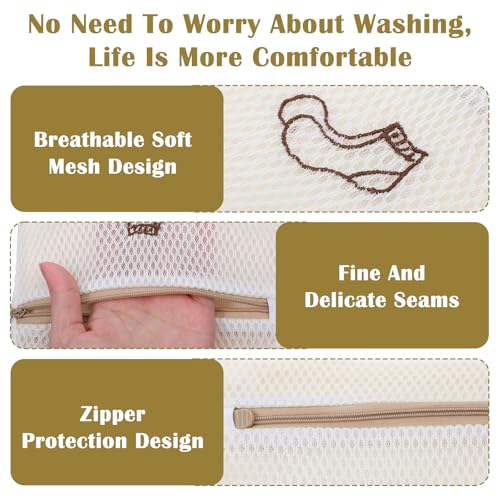 4 Pcs 7.87×7.09 Inch Small Mesh Laundry Bags for Socks, Durable Polyester Lingerie Delicates Bag for Washing Machine, Useful for Masks, Underwear (4 Sock Laundry Bag)