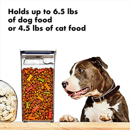 OXO Good Grips Pet Food Container 6.0 Qt | Clear | Airtight Seal | With Half Cup Scoop | Pack of 4 - color: White, size: Pet POP 6.0 Qt (Pack of 4)