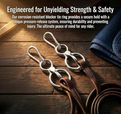 1 Sets Durable Horse Tie Ring with Eye Bolt – Safe Horse Training Equipment, Blocker Tie Ring for Horses, Horse Tack & Supplies, Ideal for Mounting Block, Trailer Ties & Barn Accessories