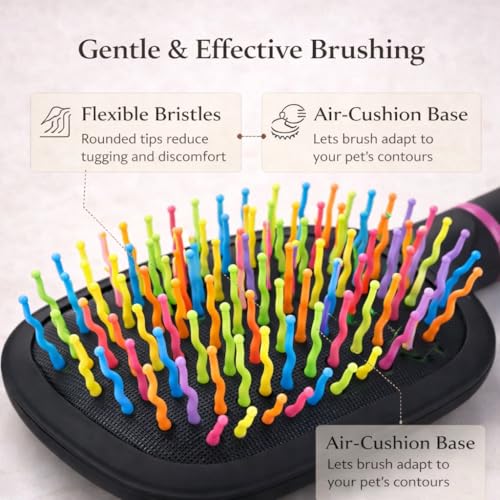 2PCS Rainbow Air Cushion Grooming Brush for Horses Dogs Cats