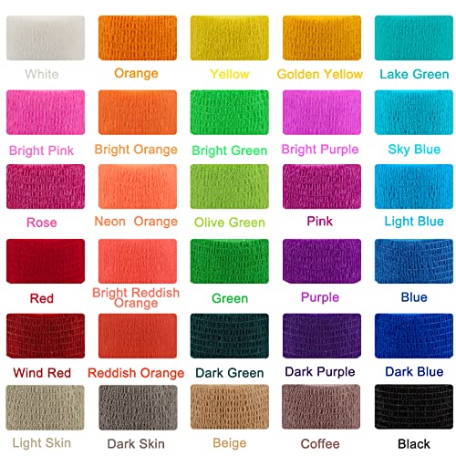 BQTQ 120 Rolls Elastic Adhesive Tape 2 Inch Self Adherent Stretch Bandages - color: Rich Color, size: 2 Inch