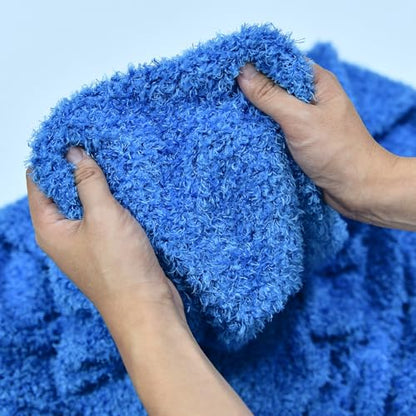 Surf turtle Blue Curly Teddy Fleece Faux Fur Fabric 36" x 59" - color: Blue, size: 36 x 59 inches