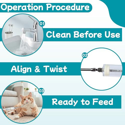 3 Pcs Reusable Drench Gun Syringe, 20ml/50ml/100ml, for Pet & Livestock