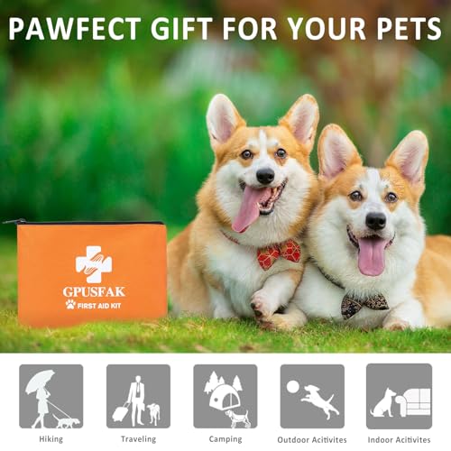 Pet First Aid Kit for Dogs & Cats - Dog First Aid Kit Pet Emergency Kit with First Aid Supplies for Home Camping Hiking Traveling