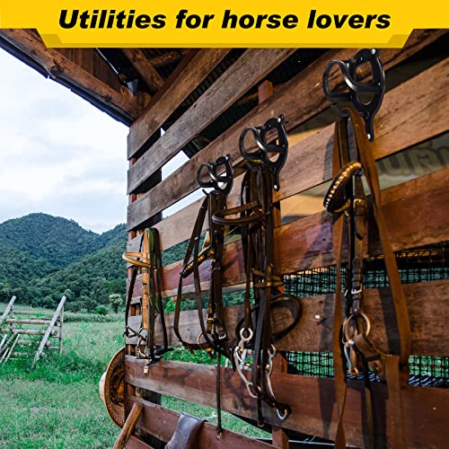 Dunzy 6 Pcs Bridle Hook Metal Holder Wall Mount Horse Barn, Black - color: Black
