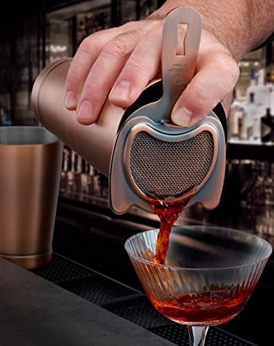 Barfly Fine Mesh Spring Strainer, Antique Copper - color: Antique Copper