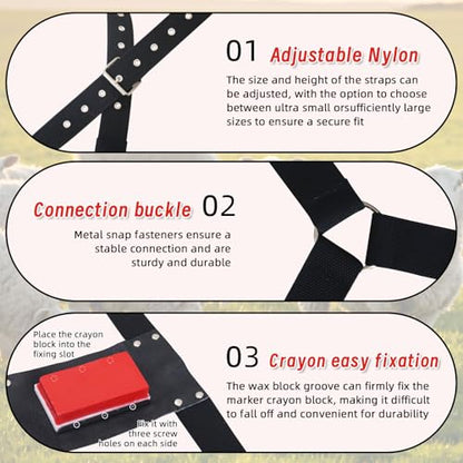 Ram Breeding Marking Harness for Sheep&Goat with Mating Crayon Block Marker