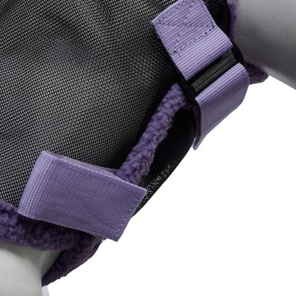 Horze Wire-Framed Soft Mesh Fleece-Lined Fly Mask with UV Protection - Lavender Frost - S - color: Lavender Frost, size: S