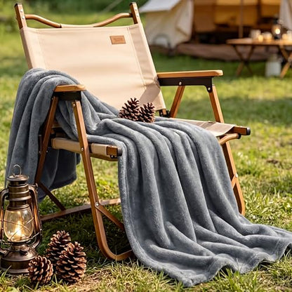 Bedsure GentleSoft Fleece Blanket Twin Size Grey - 300GSM Lightweight Plush Fuzzy Cozy Soft Warm Blanket for Bed, Sofa, Couch, Travel, Camping, 60x80 inches - color: Grey, size: Twin (60" X 80")