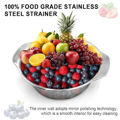 Colander for Kitchen, 1.5 QT Stainless Steel Strainer, Rice Strainer Bowl - size: 1.5 QT