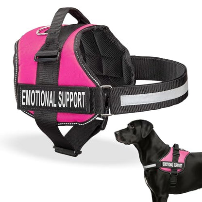 Industrial Puppy Emotional Support Vest Harness, XXL 33-42 in, Pink - color: Hot Pink, size: XXL, Fits Girth 33-42"
