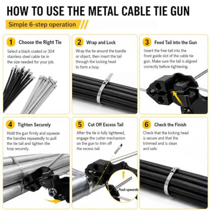 200 Pcs Metal Zip Ties Gun Kit, Heavy Duty Stainless Steel Zip Ties - size: 11.8 in