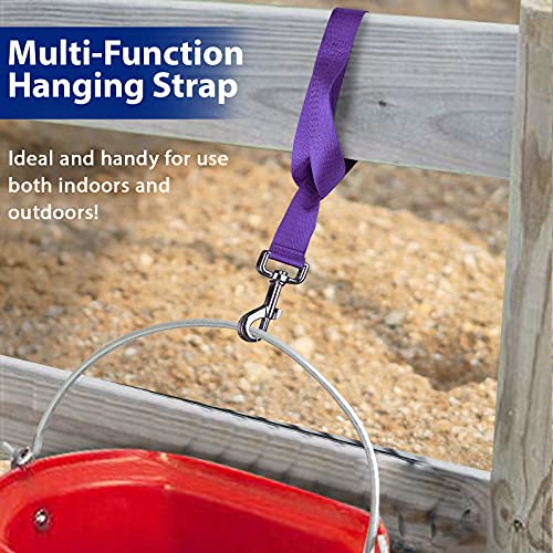 Harrison Howard 4PCS 22” Easily Packed Sturdy Nylon Bucket Straps for Hay Nets and Water Feeder Buckets-Purple - color: 4PCS Purple