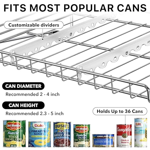 Simple Houseware 3-Tier Stackable Can Organizer Rack Hold 36 Cans, Chrome - color: Chrome