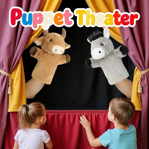 Donkey Hand Puppet Stuffed Animal Plush Toy Storytelling for Kids and Adult - color: Donkey