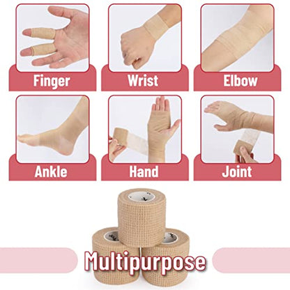 Mr. Pen- Self Adhesive Bandage Wrap, 2" x 5 Yards, 6 Pack - color: Skin Color, size: 2" x 5 Yards, 6 Pack