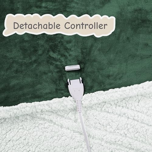 Soypipo Electric Heated Blanket 72"x84", 9 Heat Settings 10-Hour Auto-Off - color: 08-dark Green, size: Full 72"x84"