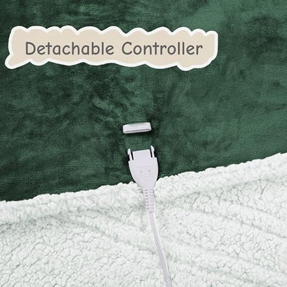 Soypipo Electric Heated Blanket 72"x84", 9 Heat Settings 10-Hour Auto-Off - color: 08-dark Green, size: Full 72"x84"