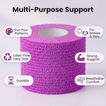 2" x 5 Yards - 8 Counts Self Adherent Cohesive Bandages Cohesive Wraps Mix Color - color: Mix, size: 2inX5yd